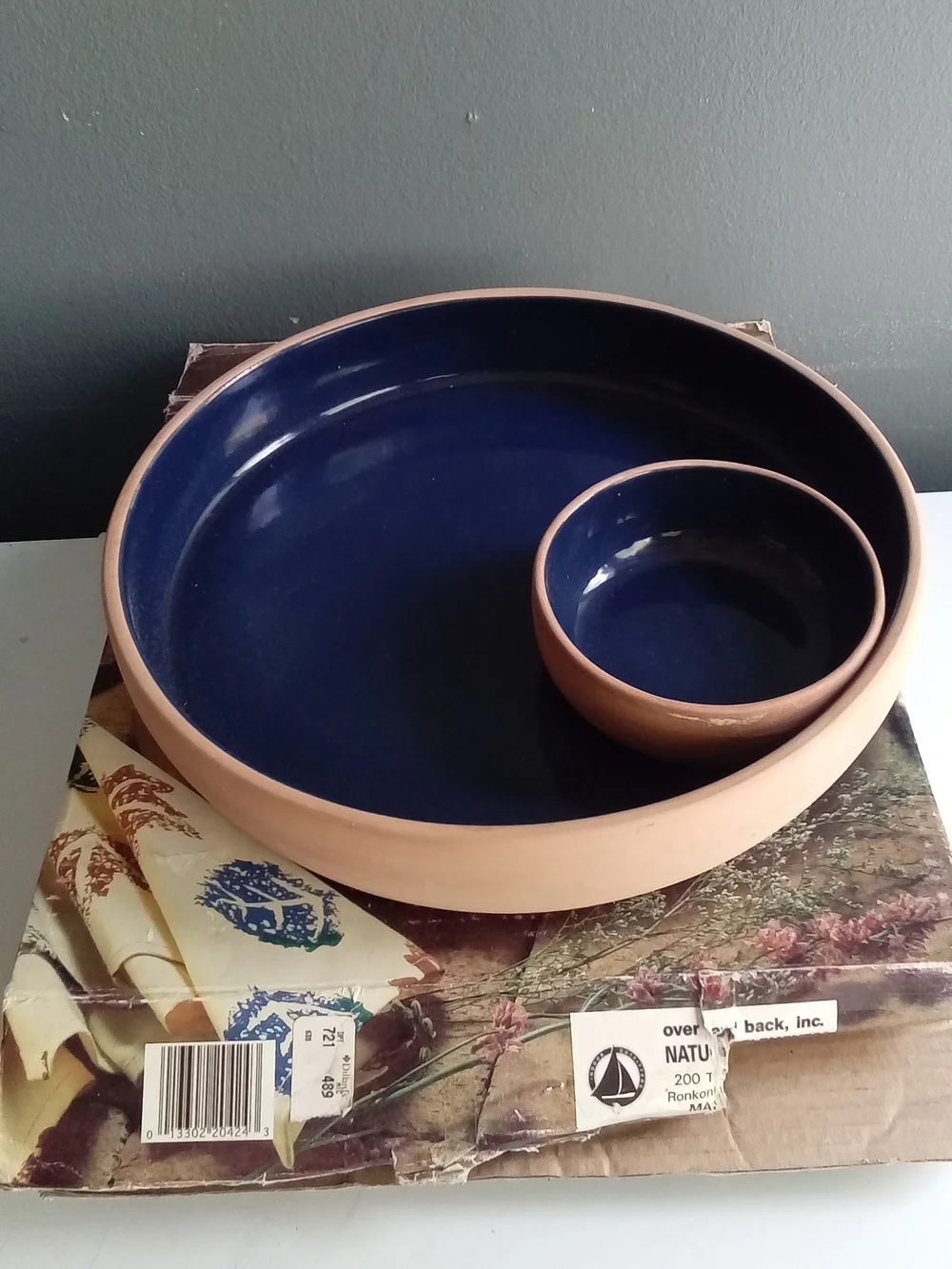 Over and Back Natural Elements Terracotta Cobalt Blue Chip‎ and Dip Set Italy